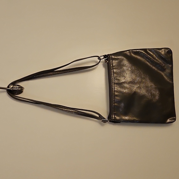 Vtg AVON Patent Gray Faux Leather Crossbody Bag - Picture 5 of 11